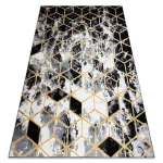 Dywan Gloss Grasse 3D Sześcian Geometryczny czarny